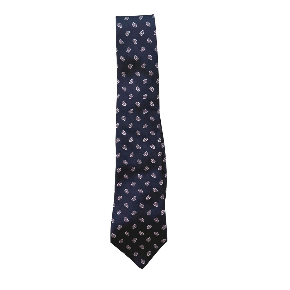 Vintage 60s Don Loper Beverly Hills Silk‎ Tie Navy Paisley Mens USA